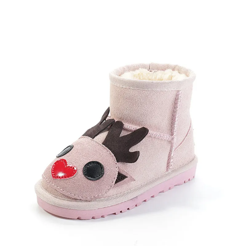 Детские зимние ботинки из натуральной кожи с плюшевой подкладкой | Мать и ребенок