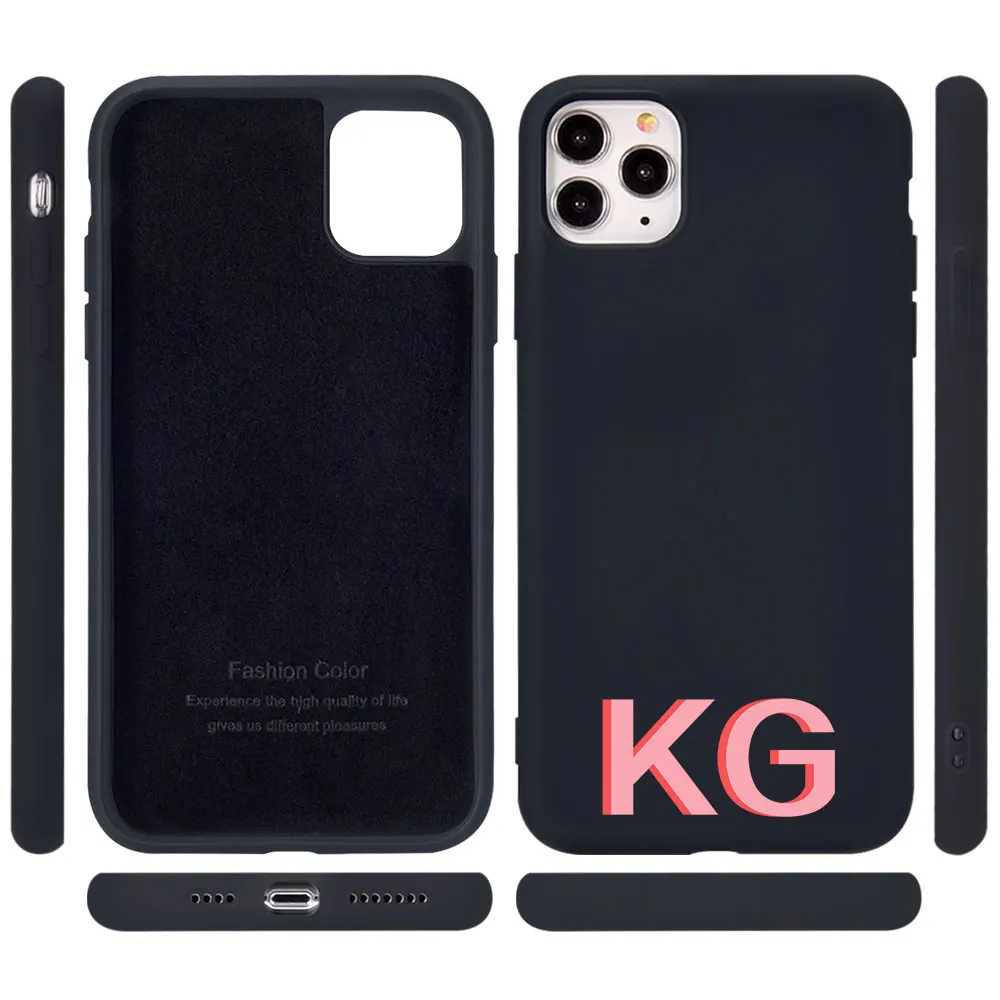 Custom Pink initial letters Phone Case For iphone SE 2020 6 6S 7 8 Plus X XS XR XS Max 11 Pro 12 Mini MAX Liquid silicone Case