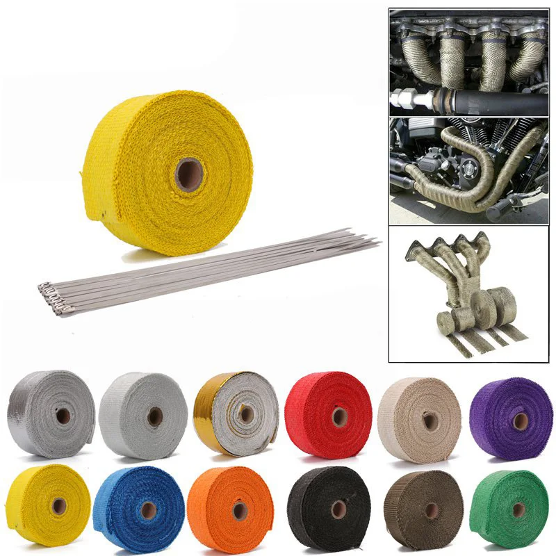 

Exhaust Pipe Insulation Cloth High Temperature Resistant Banana Cloth Anti-corrosion Exhaust Pipe Insulation Cotton 10mx5cmx2mm