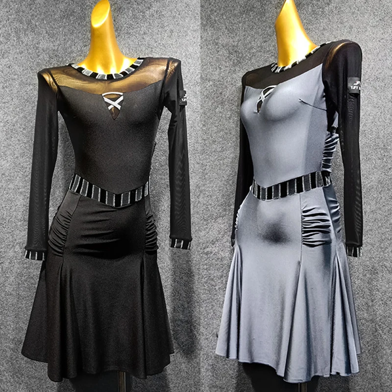 Осень латинское платье для танцев сексуальная танцевальная одежда костюм румбы