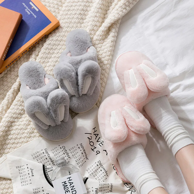 

Comfortable Cute Cartoon Women Slippers Shoes Winter Plush Home House Slides Keep Warm Memory Foam Non-Slip High Quality