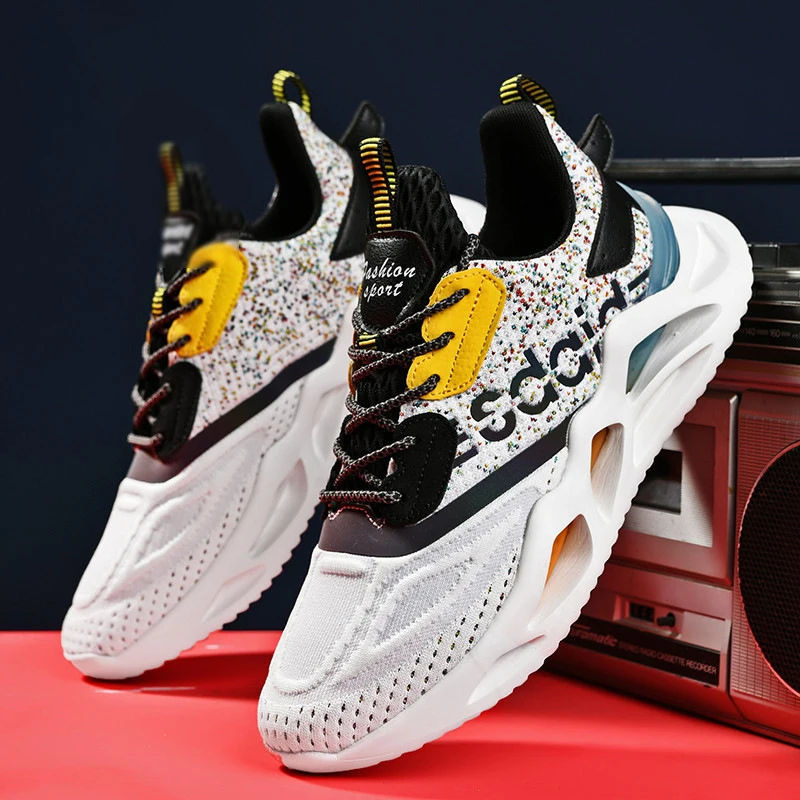 

Men's Sneakers Mesh Breathable Running Sport Shoes For Men Fashion Casual Non-slip Ultralight Outdoor Guochao Male Shoe Big Size