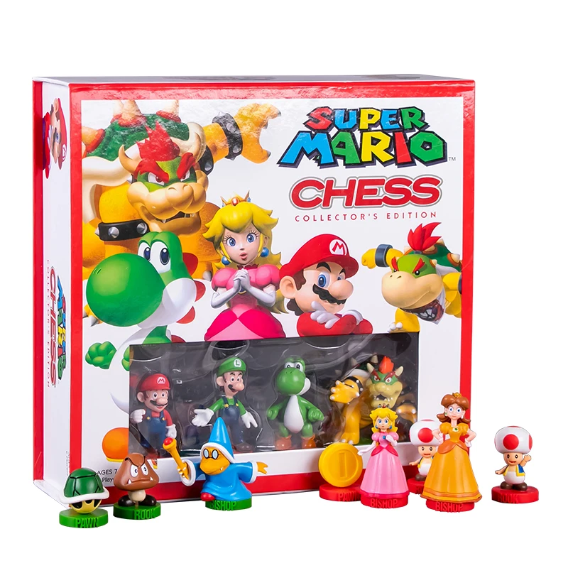 super mario chess classic game collectors edition board educational toy cartoon anime character model birthday christmas gift free global shipping