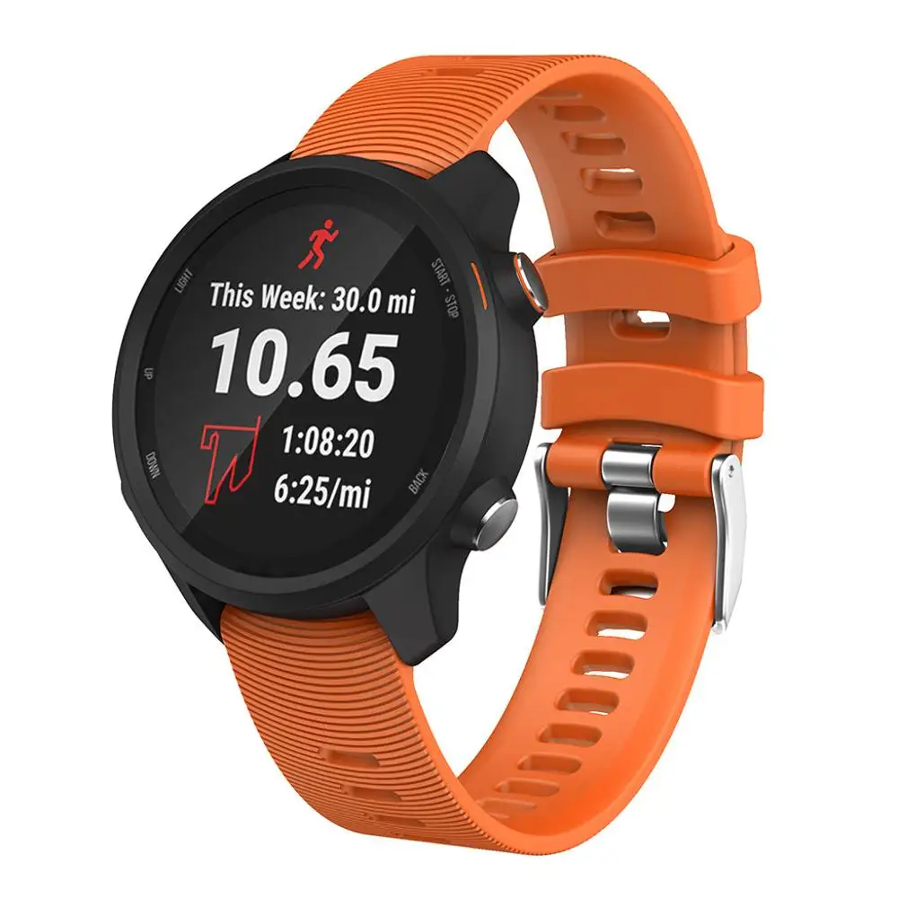 Ремешок сменный силиконовый для смарт-часов Garmin Forerunner 245 м | Электроника