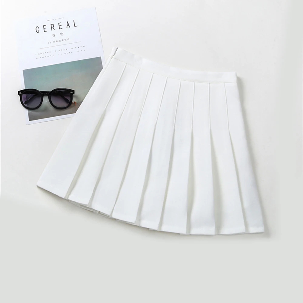 K06301White Плиссированная юбка для маленьких девочек; юбки для маленьких девочек; детская одежда; модная короткая плиссированная юбка - Цвет: K06301White