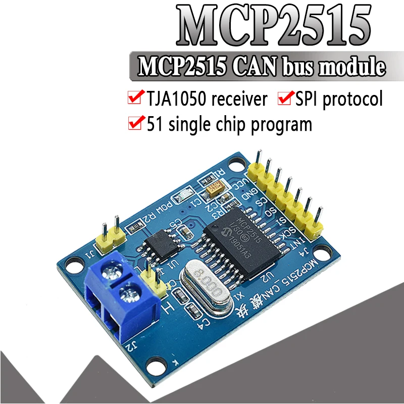 WAVGAT MCP2515 CAN шина Модуль платы TJA1050 приемник SPI для 51 MCU контроллер рычага