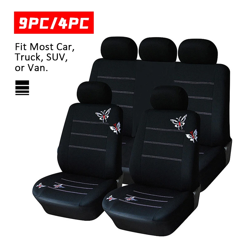 

Универсальные чехлы для автомобильных сидений, совместимые с большинством автомобилей, грузовиков, внедорожников или фургонов, 100% дышащие,...