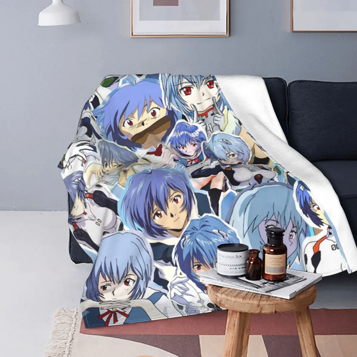 

Плетеные одеяла ЕВА, аниме фланелевые покрывала с принтом в виде самолета, мягкие теплые покрывала