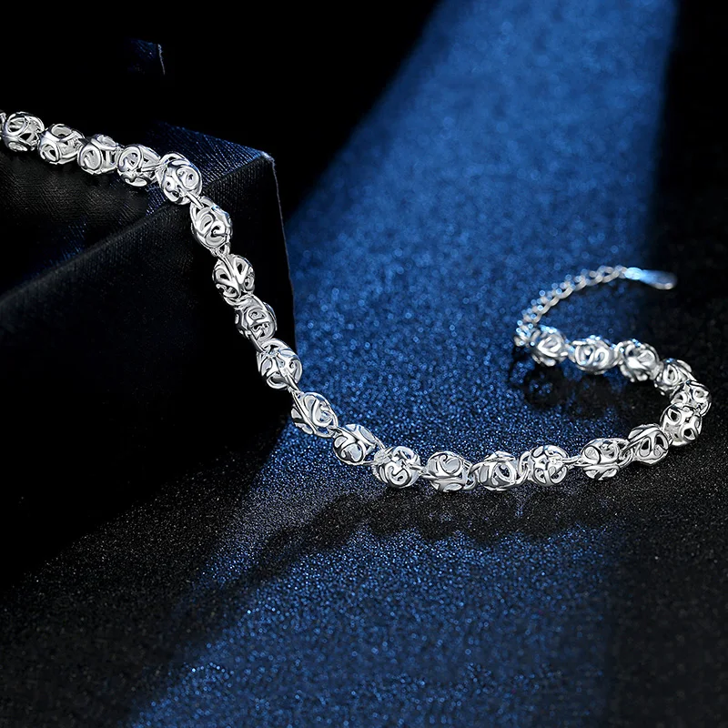 

Ball Hollow Beads Bracelet for Women Silver Bracelet Hollow Ball Bracelet High Quality Elegant Wholesale Fashion Jewelry