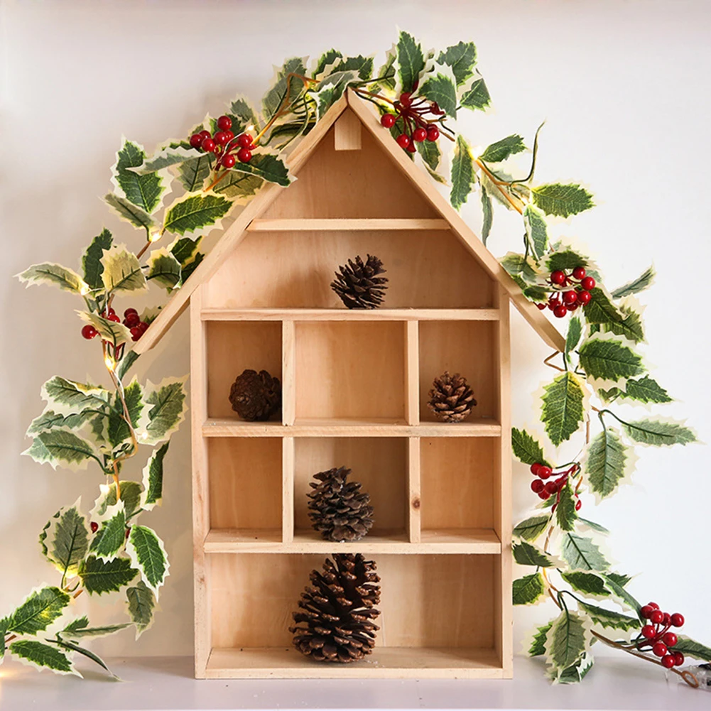 

Exquisite Christmas Pine Needles Cones Red Fruit Copper Wire LED Lights Strings Household Holiday Xmas Festival Lanterns Decor