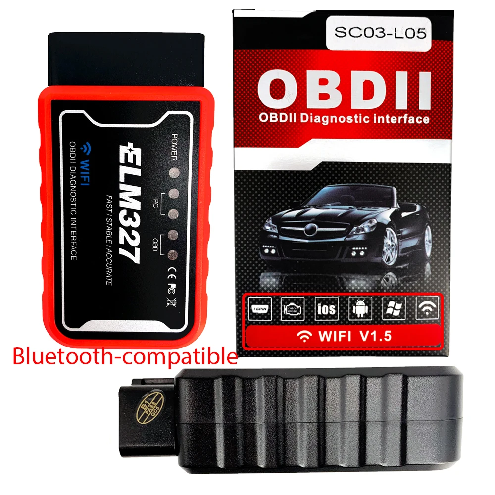 Wifi OBD2 II Diagnostic instrument PIC18F25K80 Chip Diagnostic Tool OBDII for Android/IOS/Windows Bluetooth-compatibl ELM327