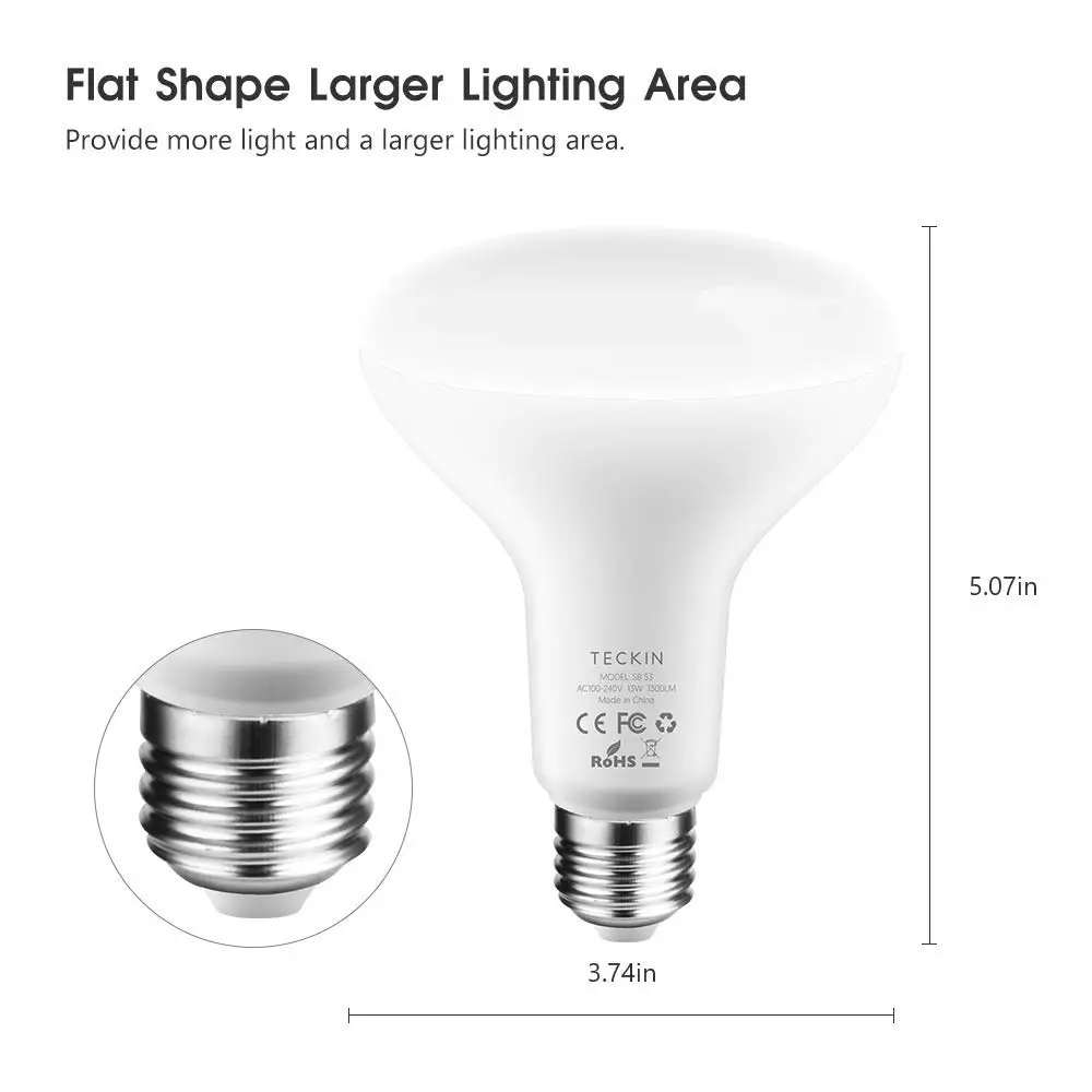 Smart Light Bulb LED RGB Color Changing E27 100W Equivalent Compatible with Alexa and Google Home IFTTT BR30 WiFi | Лампы и освещение