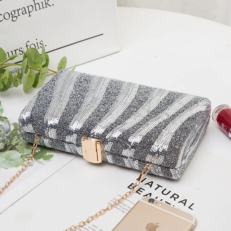 Женский вечерний клатч с блестками женский кристаллами праздничный сумочка для