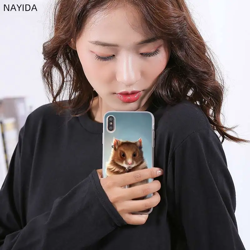 Силиконовый мягкий чехол для телефона iPhone 13 12 11 Pro X XS Max XR 8 7 6 Plus SE 2020 Кролик мышь