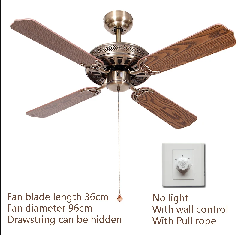 36 см Европейский античный бесшумный потолочный вентилятор домашний безопасный