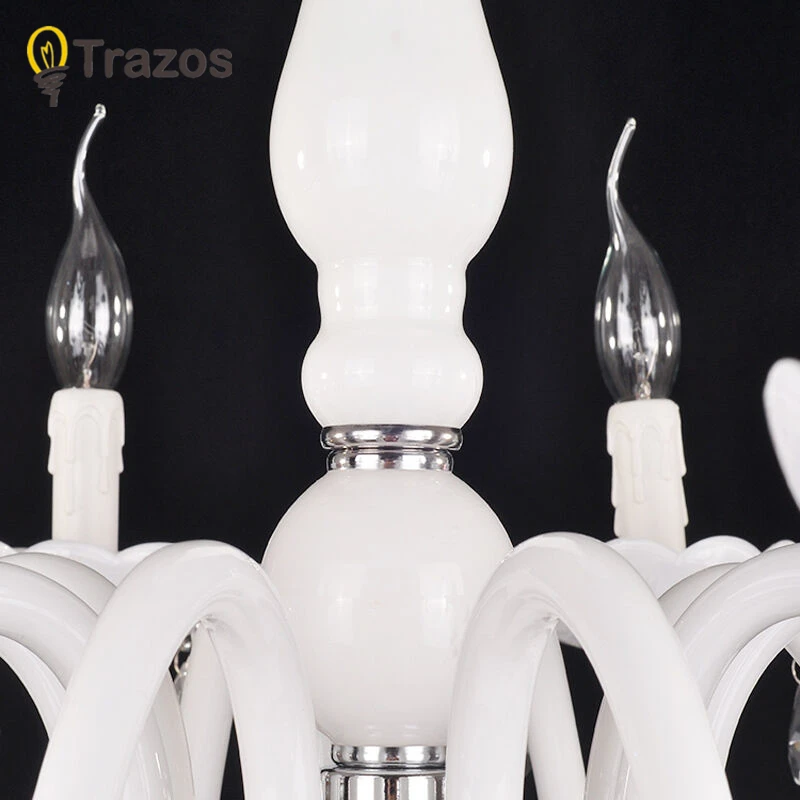 

European Style White Crystal Chandeliers Modern LED Chandeliers For Living Room lustres de sala de cristal Wedding decoration