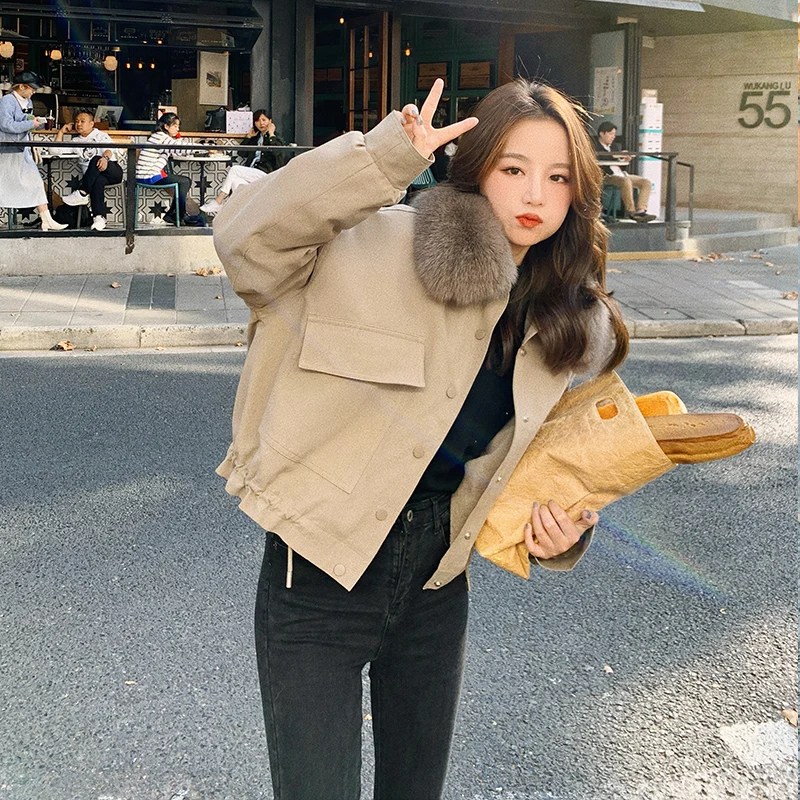 Autumn and Winter New All-Matching Short Velvet Padded Thickened Coat Parka Cotton-Padded Short Small Workwear Cotton Coat Women