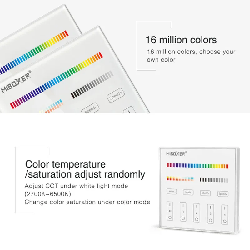 Miboxer 86 sty Touch Panel AC 110V 220V Light Bulb Dimmer Single color/CT/RGB/RGBW/RGB CCT LED Strip Controller Wall Switch | Лампы и