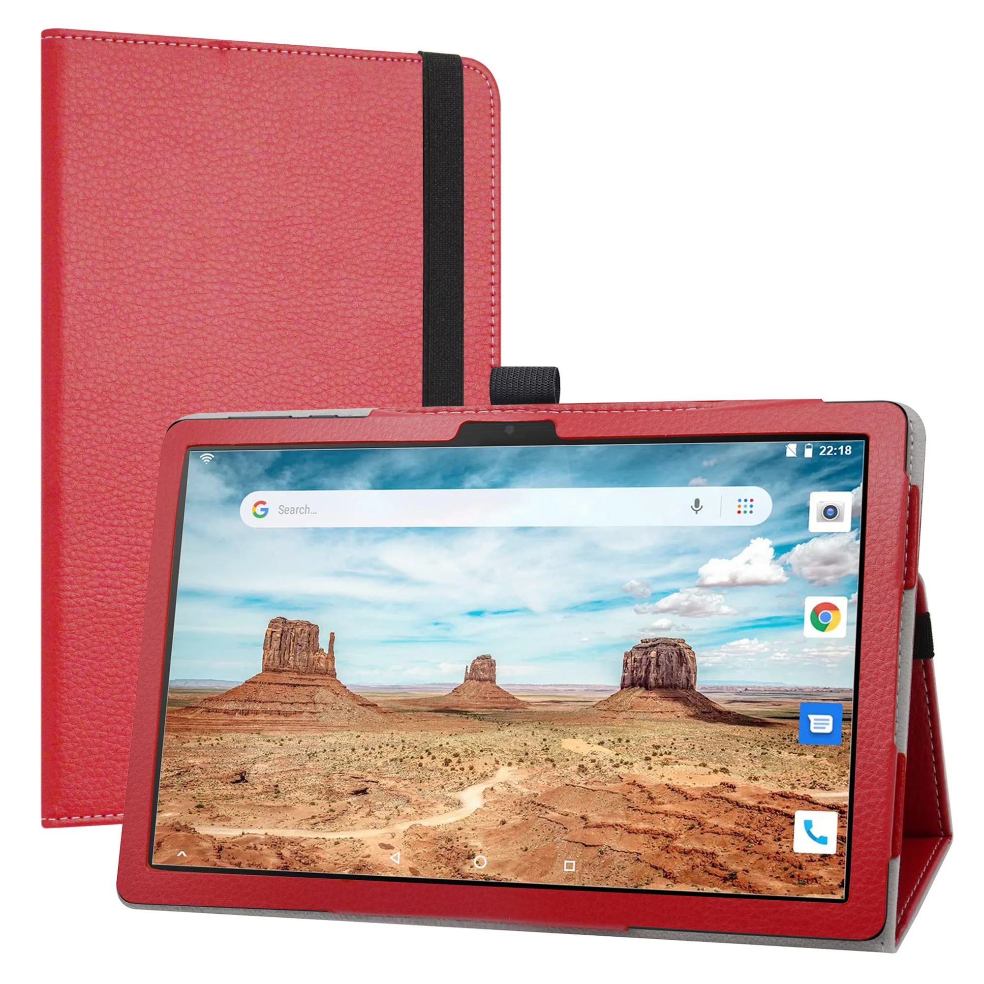 

Case For 10" Alcatel 3T 10 8094X 4G Tablet Folding Cover with Elastic Closure