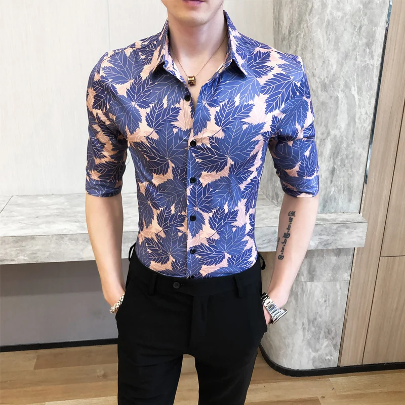 

spring spring striped social small wind short-sleeved shirt men pure color of cultivate morality A236-8812 - P55