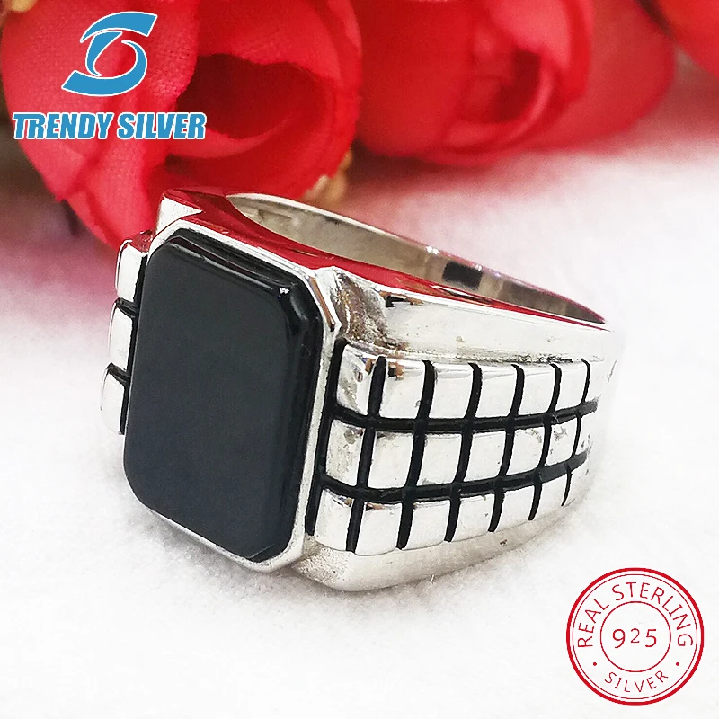 Серебро 925 ювелирные украшения мужские кольца аксессуары бирюзовый драгоценный