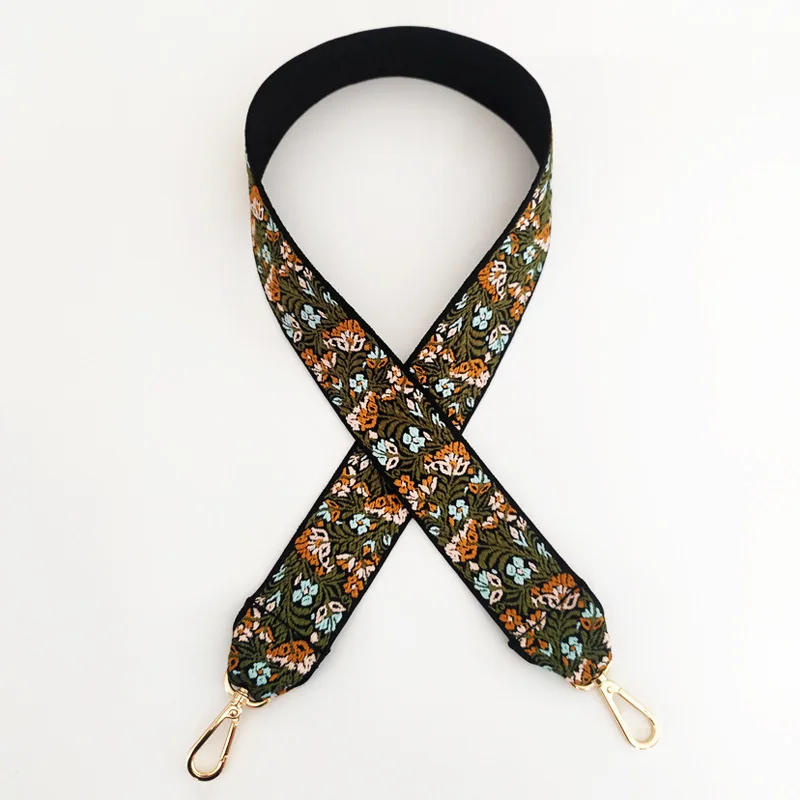 Retro Embroidery 100CM Strap For O Bag Cross Body Decorative Handbag Straps Adjustable Purse Belt Wallet Straps Fabric Bag Belt