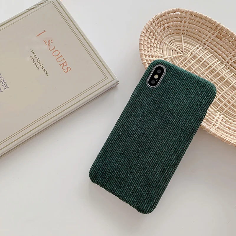 From Jenny однотонный вельветовый для iPhone x xr xs max 6 6s 7 8 плюс простая под мобильный телефон флисовый Мягкий защитный чехол