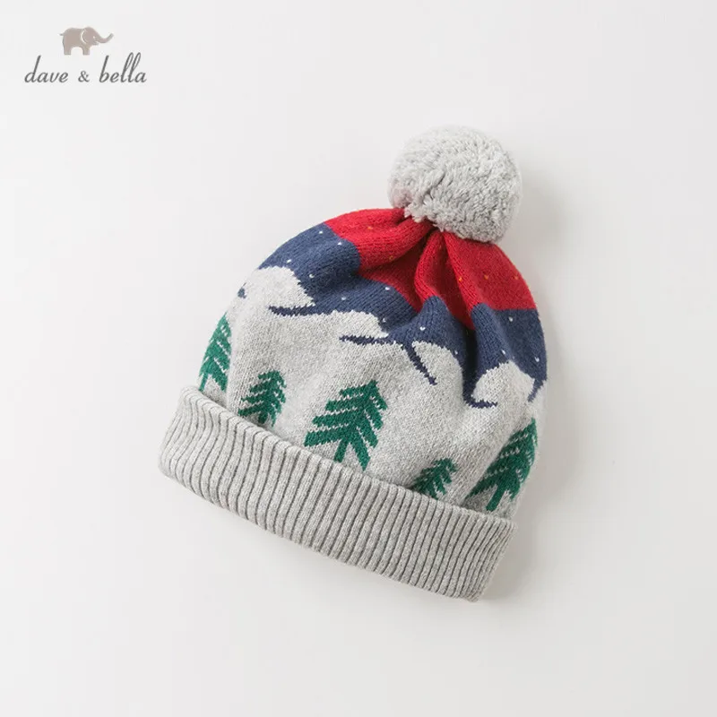 DB11430-1 dave bella autumn winter unisex baby jacquard cotton wool hat | Детская одежда и обувь
