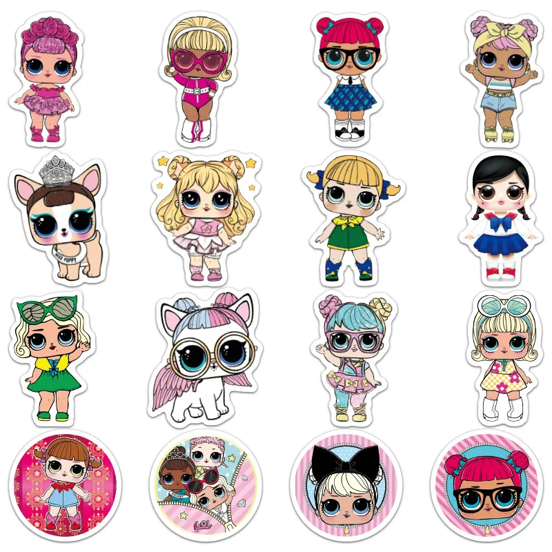 Lol-pegatinas para maleta de mu&ntilde;ecas, pegatinas impermeables para maleta, tel&eacute;fono m&oacute;vil, pegatinas de anime, 50 Uds.-5