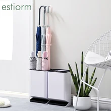 Indoor Umbrella Stand , Entryway Space Saving Umbrella Drying Rack, Long and Short Handle Umbrella Bucket and Storage Organizer