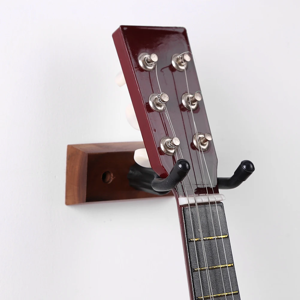 

Wall Mount Ukulele Guitar Hanger Hook Ukelele Uke Stringed instrument Holder Keeper Auto Grip System Rubber Cushion Wood Base