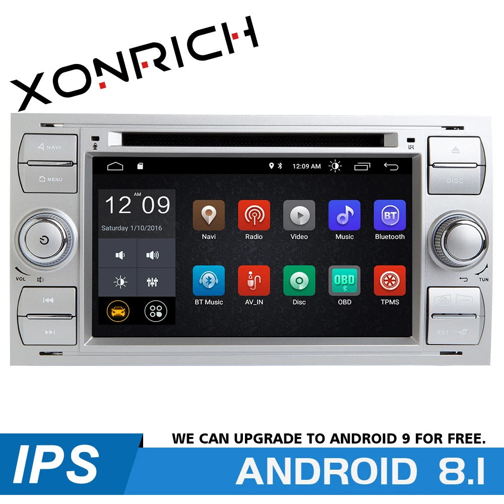 2 din Android 8,1 автомобильный dvd-плеер мультимедиа для Ford Fiesta Ford Focus 2 Mondeo 4 C-Max S-Max FusionTransit радио gps навигация