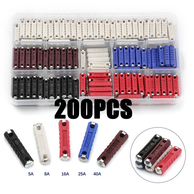 

Набор автомобильных предохранителей 5/8/16/25/40 А, 6 мм GBC, 200 шт.