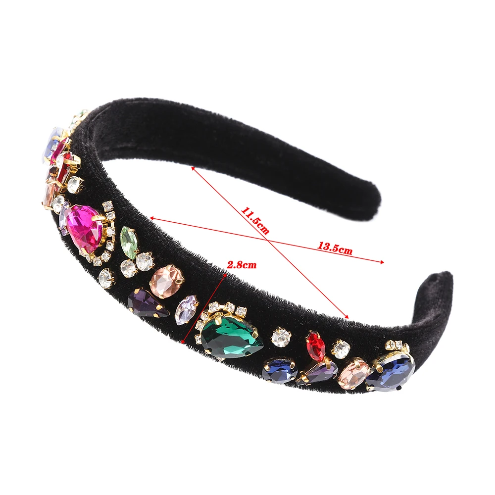 AWAYTR барокко драгоценный камень декор оголовье для женщин Мода богатый бархат