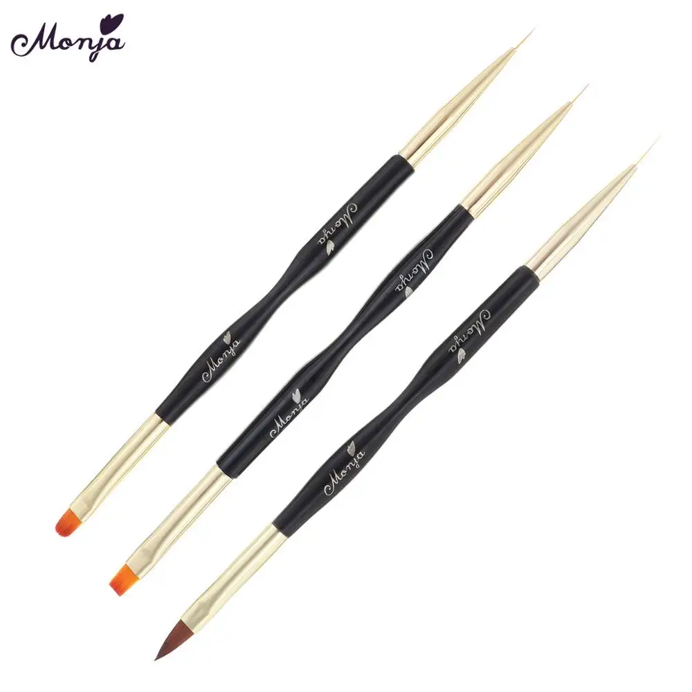 Monja двойной конец дизайна ногтей французская полоса Lnes лайнер Сделай Сам Кисть