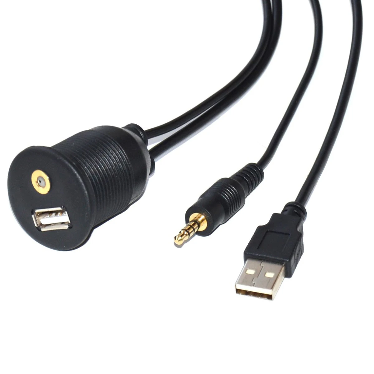 1 pcs Extension Cable Car Flush Mount USB 3.5mm 1/8 Audio AUX for Adult | Автомобили и мотоциклы