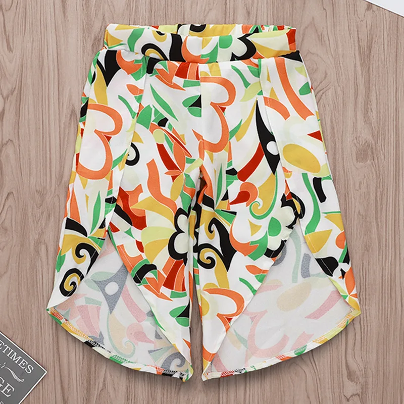 2019 модный короткий топ с кисточками для маленьких девочек брюки-колокольчики