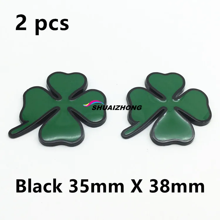 2pc 35mmX38mm Black 1 шт. Sportiva Quatrefoil Green Delta Автомобильная боковая наклейка с задним багажником наклейка для украшения интерьера автомобиля Наклейка для Alfa Romeo - Название цвета: 2pc 35mmX38mm Black