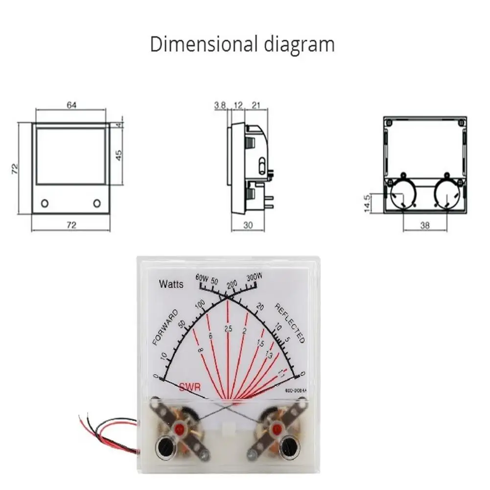 

Wireless Radio Station Swr Watt Meter Dual-pin 60/300w Power Meter Transmitter Standing Wave Meter With Backlight