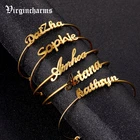 Персонализированные золотые манжеты из нержавеющей стали с именем на заказ, Женская Модная бижутерия 2020, новый подарок