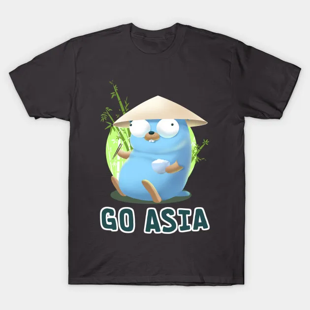 Мужская футболка Gopher Golang Go Asia женская и | одежда