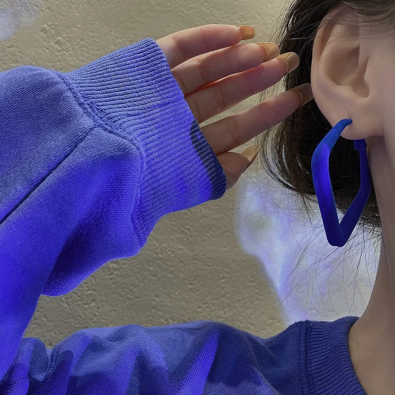 Новые модные синие серьги Klein для женщин высококачественные в корейском ретро