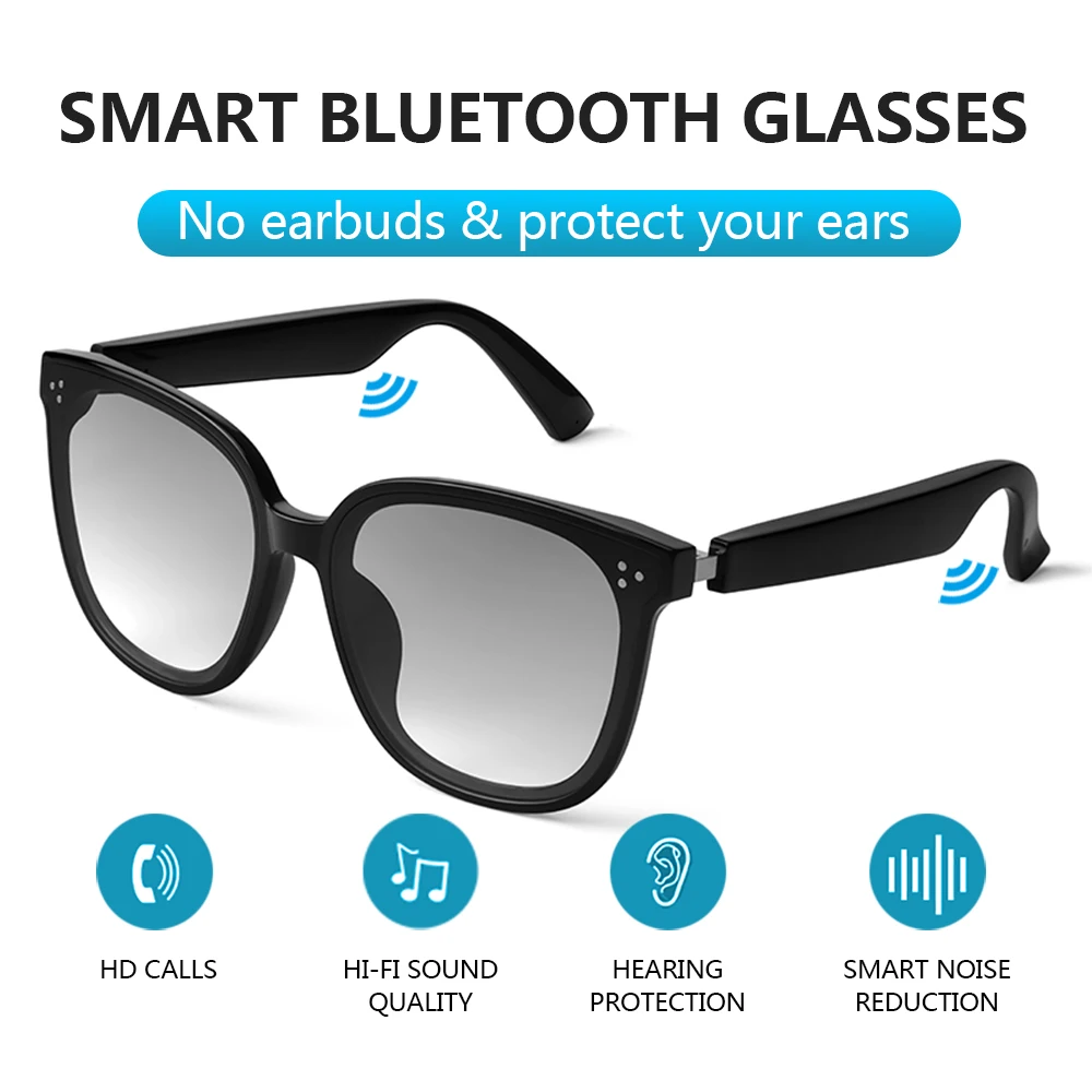 Smart Bluetooth Glasses 5.0 TWS Fashion Smart Sunglasses Advanced Music Glasses Waterproof and Dustproof for Sports Driving