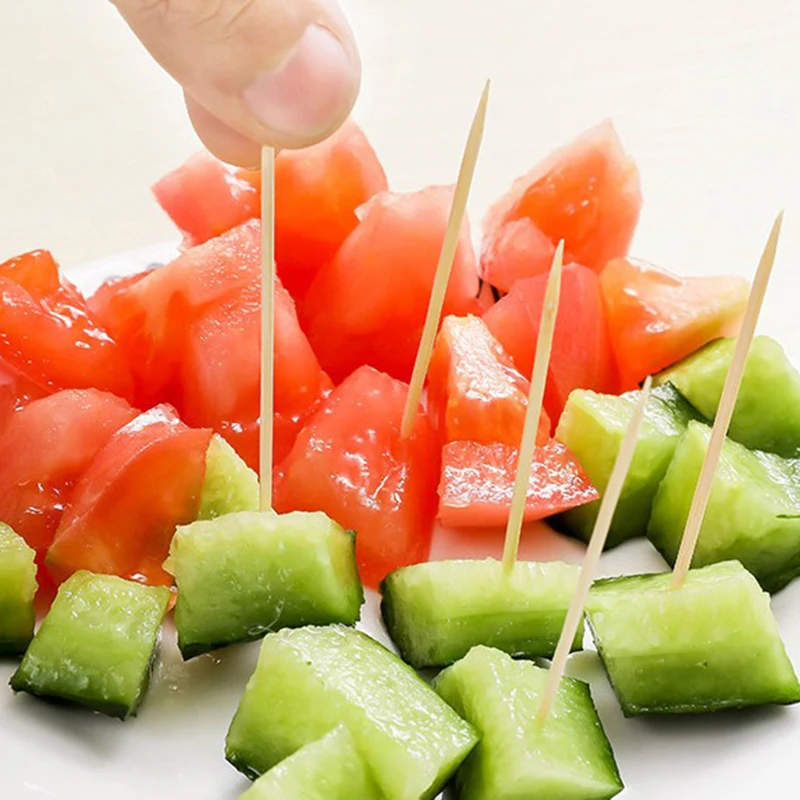 

1Bag Bamboo Toothpick Disposable Natural Toothpicks Fruit Single Sharp