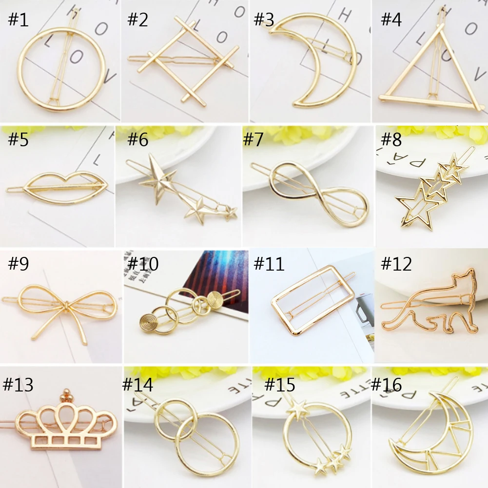

1PCS Women Hairpin Barrettes Clips for Women Hair Side Geometric Stars Knot Hairpins Ponytail Bobby Pins Girls Hair Accessories