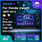 Автомобильное радио, экран IPS, 2DIN, Android 10,0, Bluetooth-плеер, для Honda Insight RHD 2009-2014, GPS-навигация, Carplay