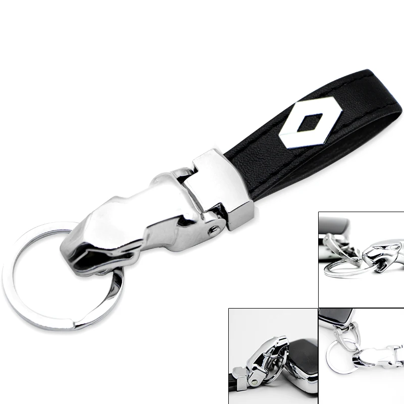 Car Badge Leather Leopard head Keyring Keychain Key Chain For Renault Megane 2 3 Duster Logan Clio Laguna Captur | Автомобили и