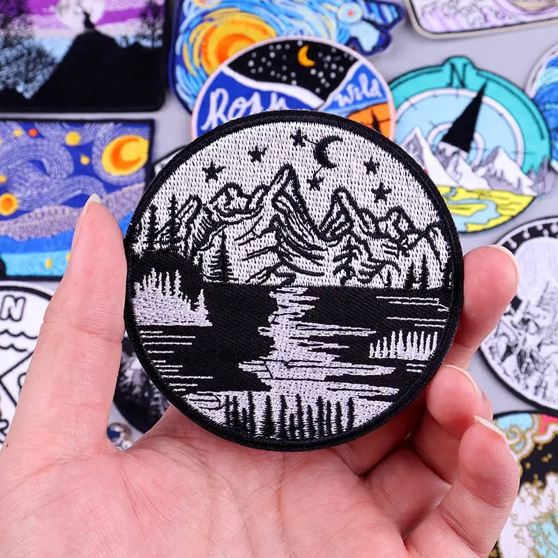 Термоклейкая нашивка для одежды &quotсделай сам&quot компас горы путешествия