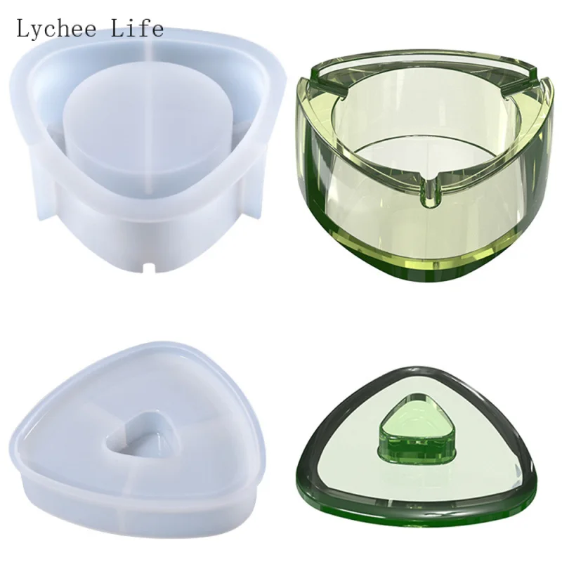 

Силиконовая форма Lychee Life, пепельница, форма для полимерной глины из эпоксидной смолы, форма для глины треугольной формы, глиняная форма ручн...
