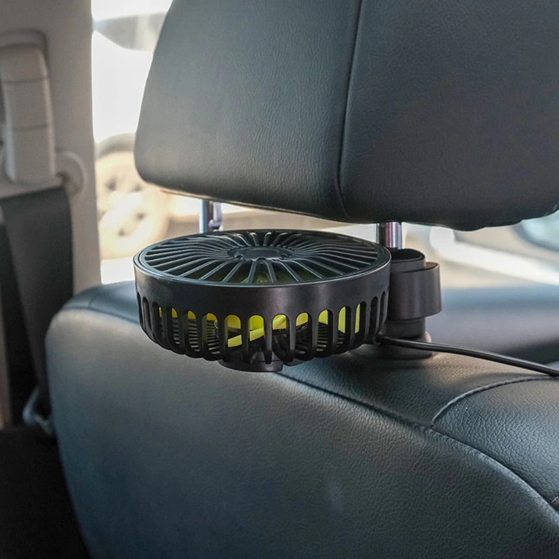 

Rotatable Car Headrest USB Fan Adjustable Speed Automotive Interior Cooling Fan Suitable for Fresh Environment back seat fan
